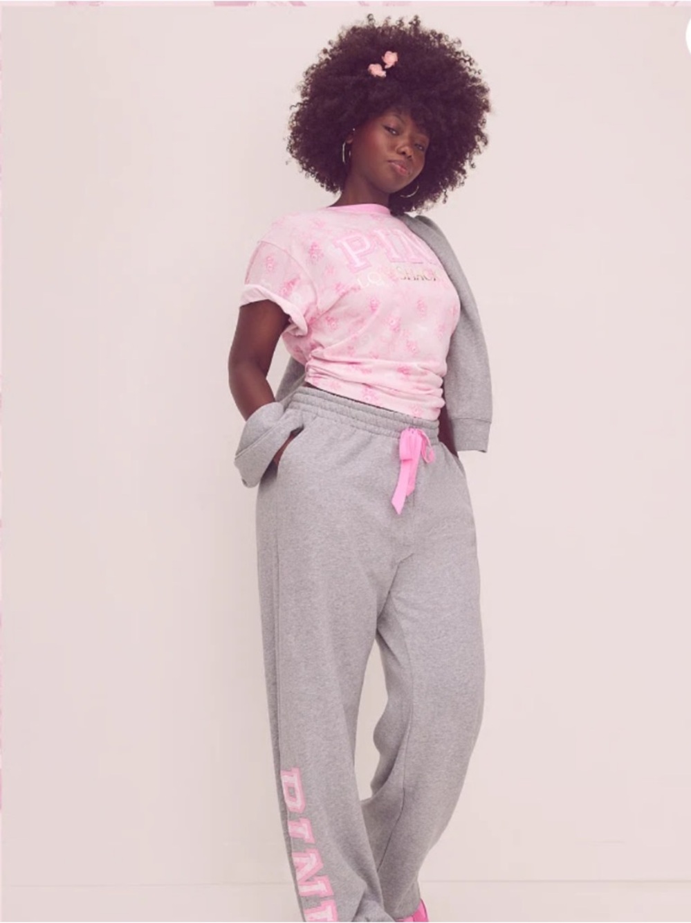 Victoria’s Secret PINK x Love Shack Fancy grey sweatpants xs